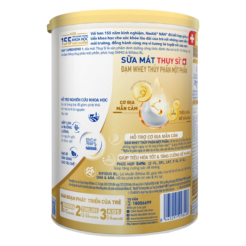 Sữa bột NAN Supremepro số 1 400g (0 - 12 tháng) hỗ trợ trẻ có cơ địa mẫn cảm 3