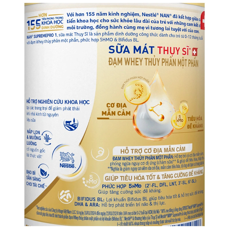 Sữa bột NAN Supremepro số 1 400g (0 - 12 tháng) hỗ trợ trẻ có cơ địa mẫn cảm 7