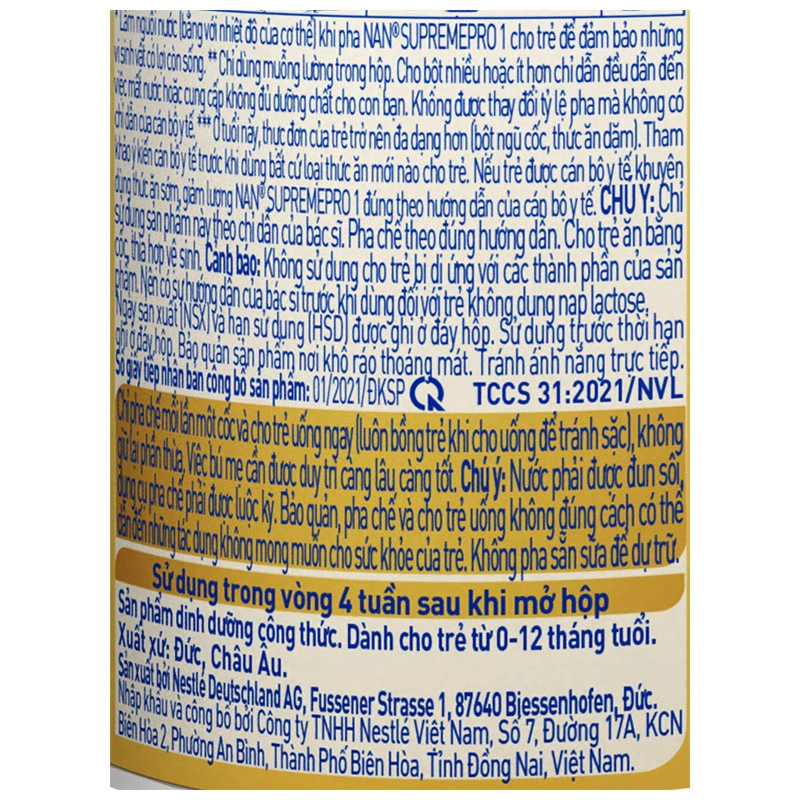 Sữa bột NAN Supremepro số 1 400g (0 - 12 tháng) hỗ trợ trẻ có cơ địa mẫn cảm 9