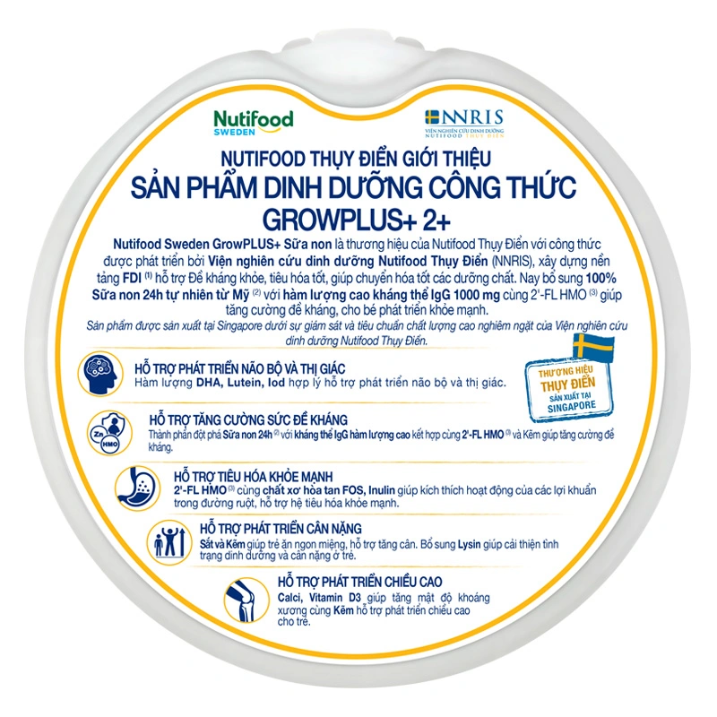 Sữa bột Nutifood GrowPLUS+ vàng 2+ (sữa non) hương vani 800g (từ 2 tuổi) 7