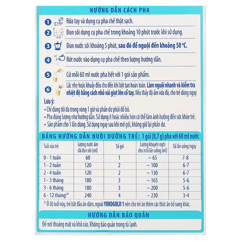 Sữa bột dạng gói YokoGold số 1 208.8g (0 - 12 tháng) 11