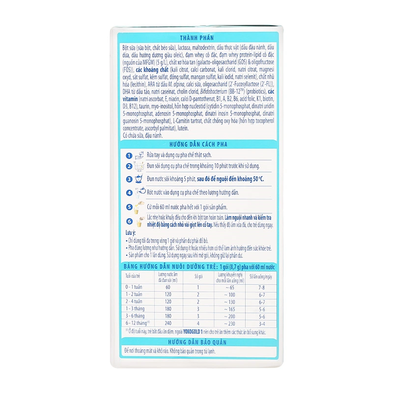 Sữa bột dạng gói YokoGold số 1 208.8g (0 - 12 tháng) 7
