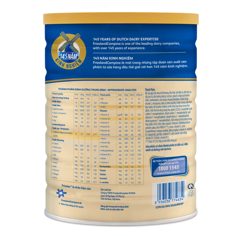 Combo 2 hộp sữa bột Frisolac Gold số 3 hương vani 1.4 kg (1 - 2 tuổi) 4