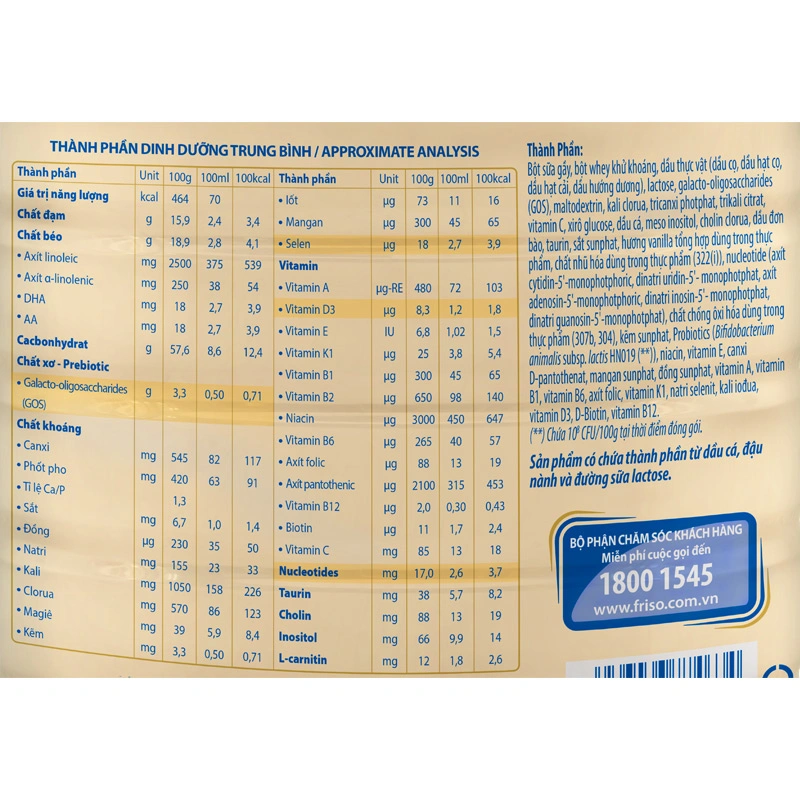 Combo 2 hộp sữa bột Frisolac Gold số 3 hương vani 1.4 kg (1 - 2 tuổi) 5