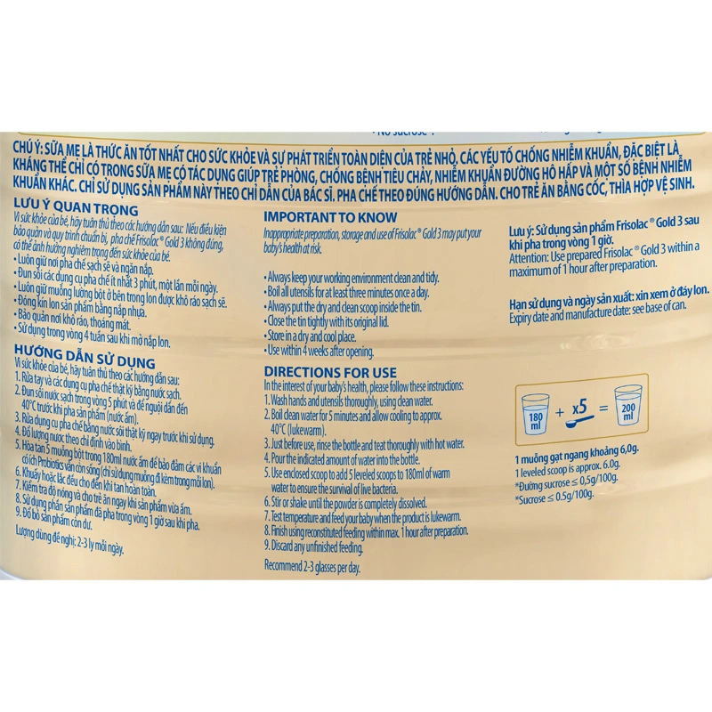 Combo 2 hộp sữa bột Frisolac Gold số 3 hương vani 1.4 kg (1 - 2 tuổi) 6