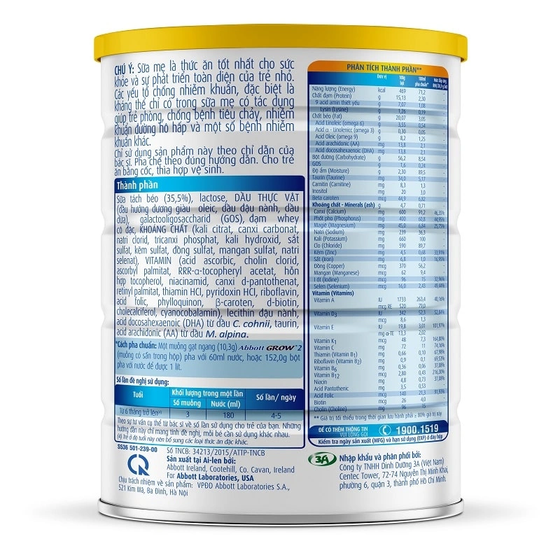 Sữa bột Abbott Grow số 2 hương vani 900g (6 - 12 tháng) 2