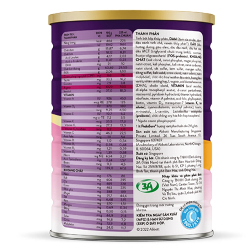 Sữa bột Abbott PediaSure BA hương vani 1.6 kg (1 - 10 tuổi) 2