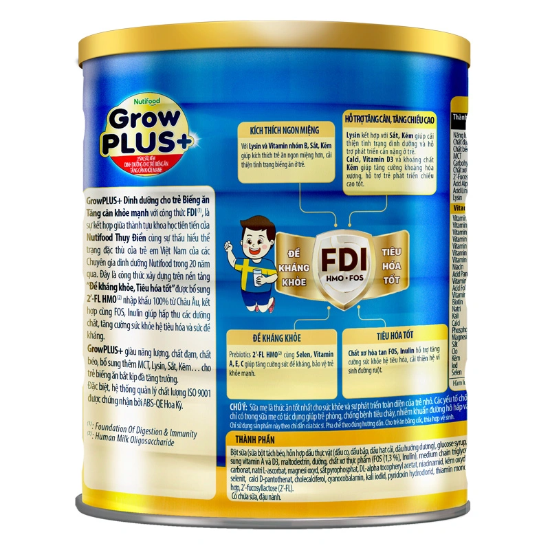 Sữa bột Nutifood GrowPLUS+ xanh 1+ hương vani 1.5 kg (1 - 2 tuổi) giúp tăng cân 3