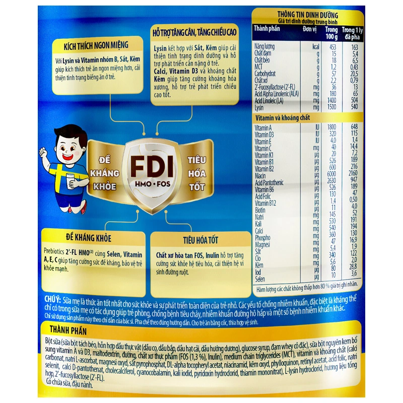 Sữa bột Nutifood GrowPLUS+ xanh 1+ hương vani 1.5 kg (1 - 2 tuổi) giúp tăng cân 6