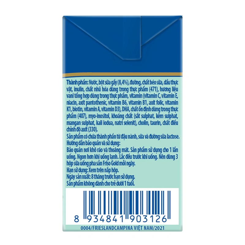 Thùng 48 hộp sữa pha sẵn Friso Gold hương vani 110 ml (từ 1 tuổi) 8