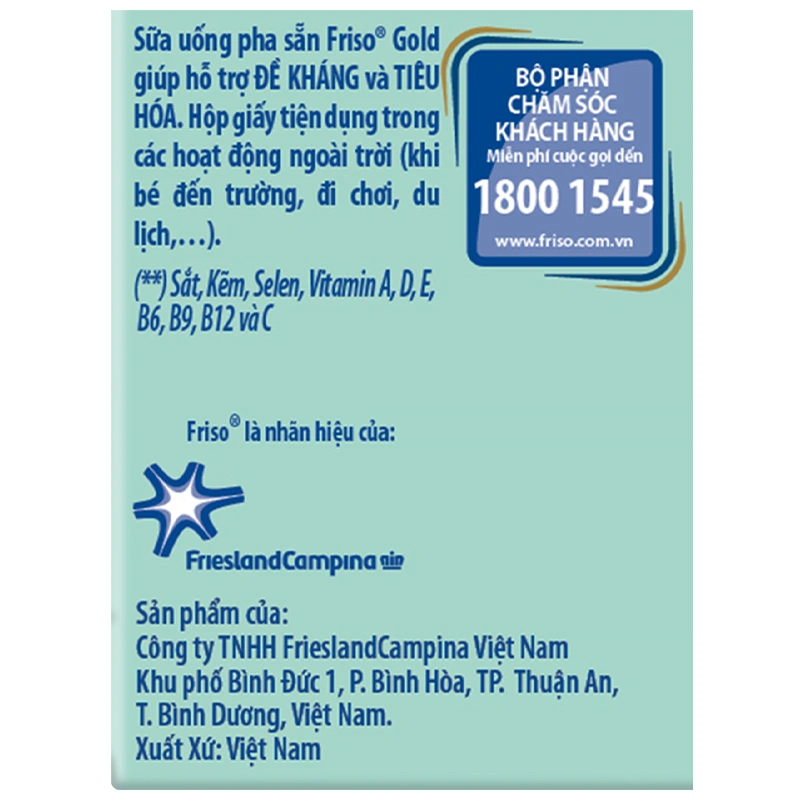 Thùng 48 hộp sữa pha sẵn Friso Gold hương vani 110 ml (từ 1 tuổi) 9