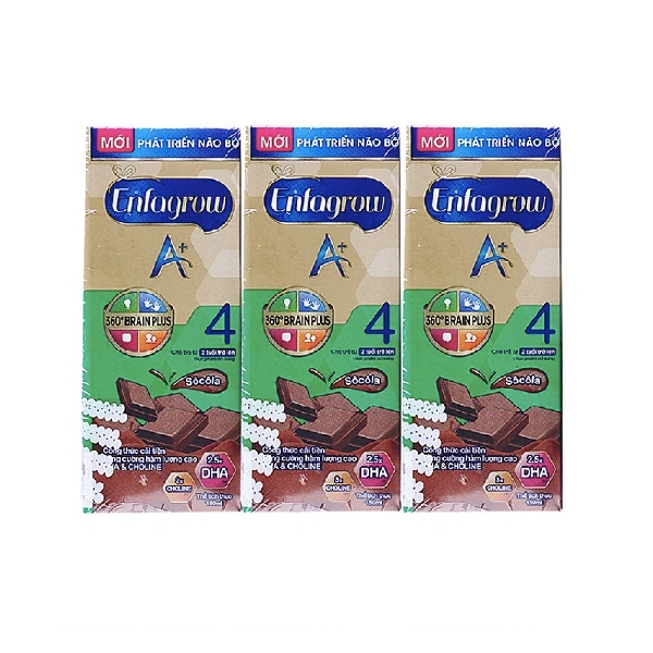 Lốc 3 hộp sữa pha sẵn Enfagrow A+ 4 hương socola 180 ml 1