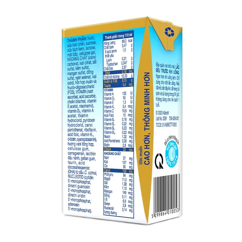 Lốc 4 hộp sữa pha sẵn Abbott Grow Gold hương vani 110 ml (từ 1 tuổi) 3