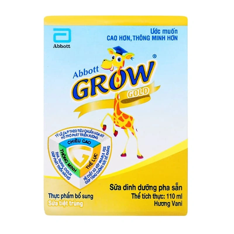Lốc 4 hộp sữa pha sẵn Abbott Grow Gold hương vani 110 ml (từ 1 tuổi) 2
