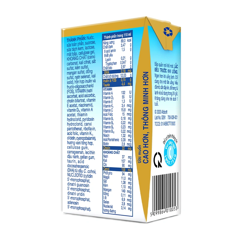 Lốc 4 hộp sữa pha sẵn Abbott Grow Gold hương vani 110 ml (từ 1 tuổi) 10