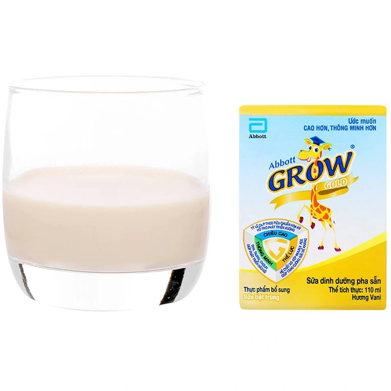 Lốc 4 hộp sữa pha sẵn Abbott Grow Gold hương vani 110 ml (từ 1 tuổi) 12