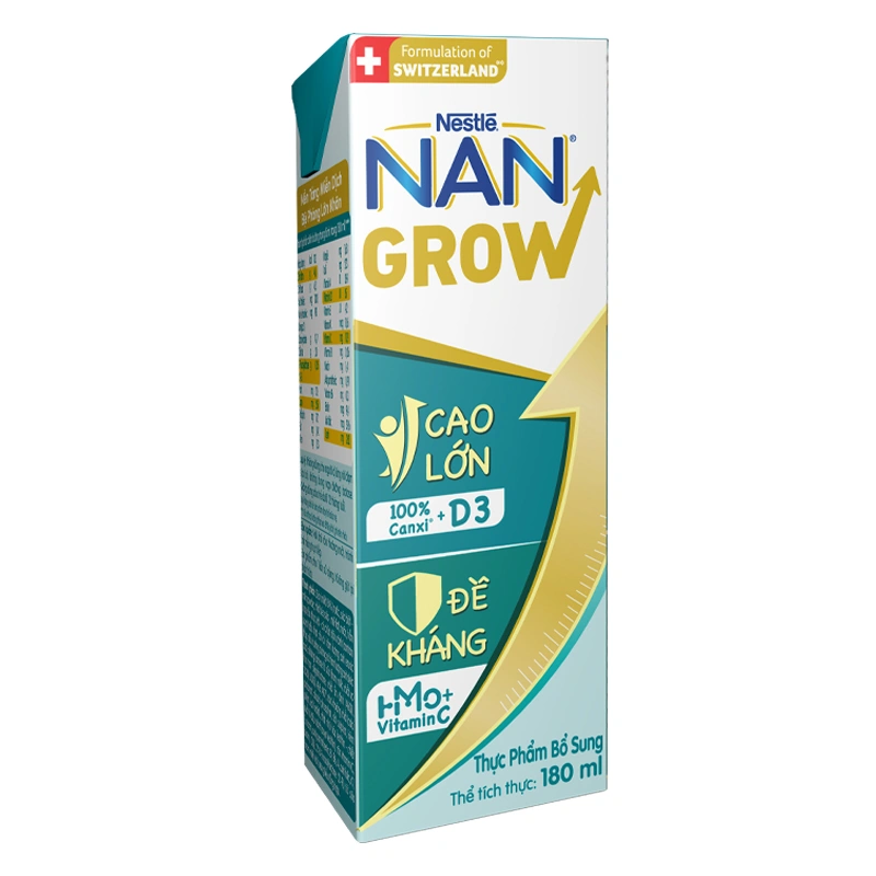 Thùng 24 hộp sữa pha sẵn Nestlé NAN Grow 180 ml (từ 1 tuổi) 20