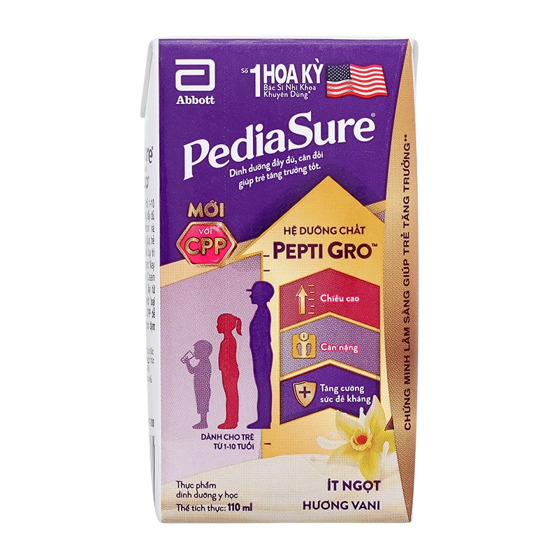 Thùng 48 hộp sữa pha sẵn Abbott PediaSure hương vani 110 ml (1 - 10 tuổi) - Giao bao bì ngẫu nhiên 10