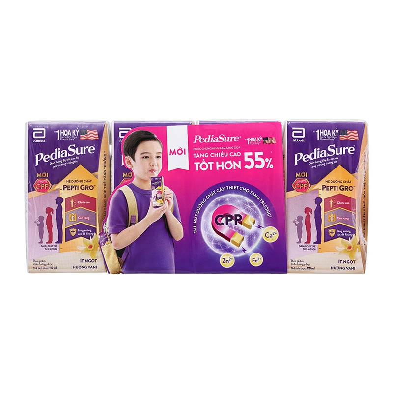 Thùng 48 hộp sữa pha sẵn Abbott PediaSure hương vani 110 ml (1 - 10 tuổi) - Giao bao bì ngẫu nhiên 6