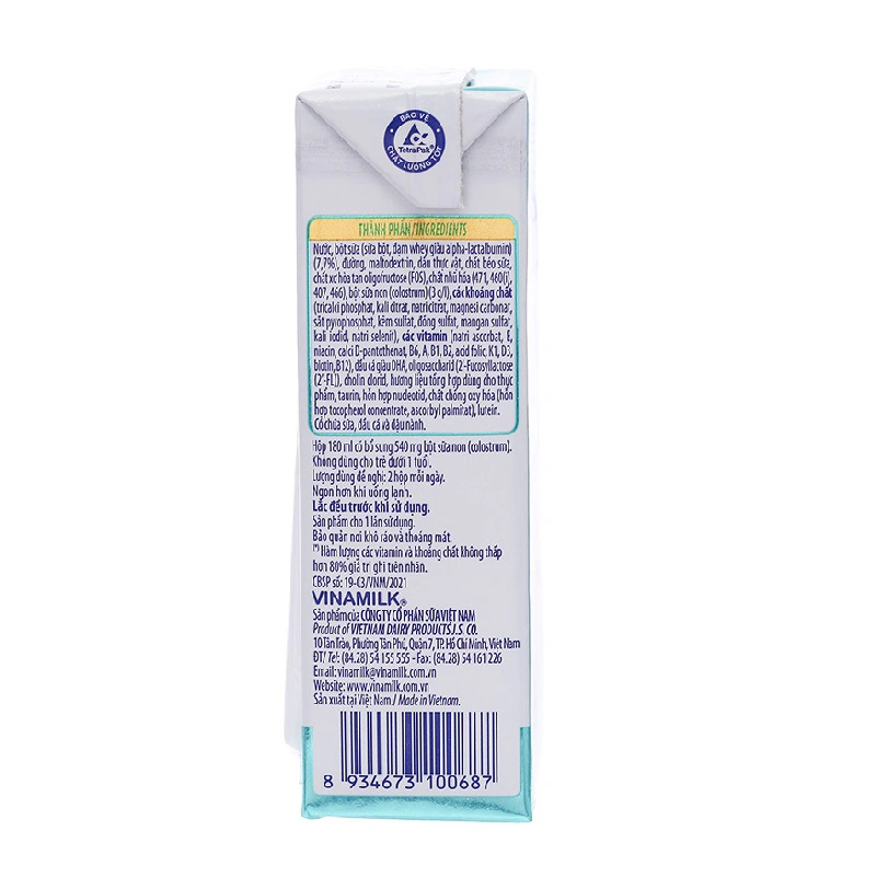 Lốc 4 hộp sữa non pha sẵn Vinamilk ColosGold 180 ml (từ 1 tuổi) 7