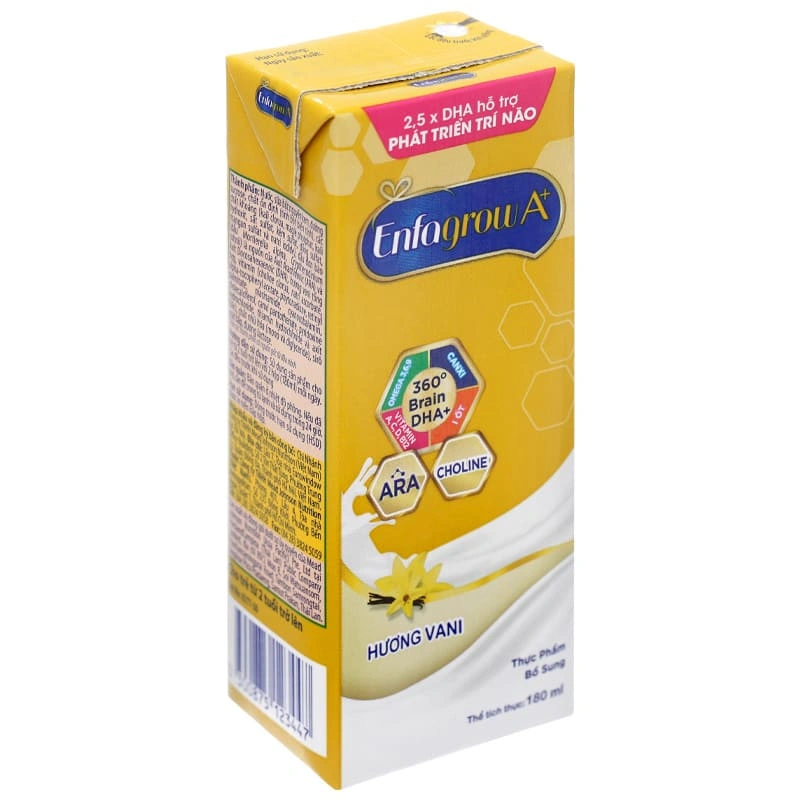 Lốc 3 hộp sữa pha sẵn Enfagrow A+ 360° Brain DHA+ hương vani 180 ml (từ 2 tuổi) 3