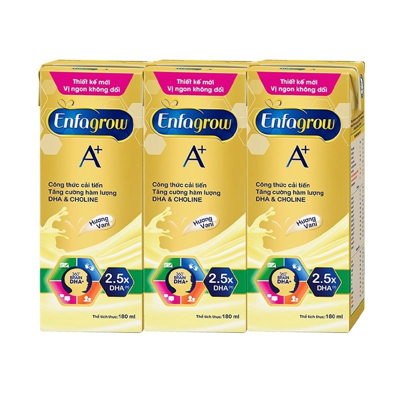 Thùng 24 hộp sữa pha sẵn Enfagrow A+ 360° Brain DHA+ hương vani 180 ml (từ 2 tuổi) 3