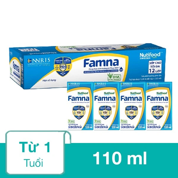 Lốc 4 hộp sữa pha sẵn Nutifood Famna 110 ml (từ 1 tuổi) 3