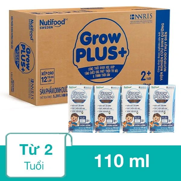Lốc 4 hộp sữa pha sẵn Nutifood GrowPLUS+ 110 ml 3