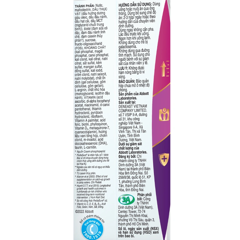 Lốc 4 hộp sữa pha sẵn Abbott PediaSure hương vani 180 ml (1 - 10 tuổi) 11