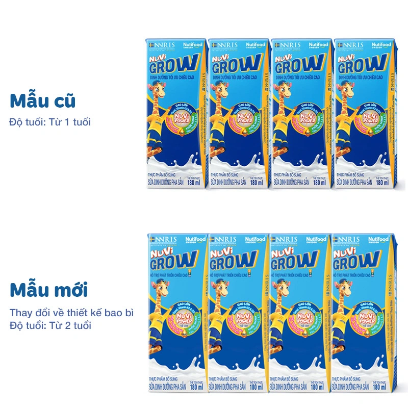 Lốc 4 hộp sữa pha sẵn Nutifood NuVi Grow 180 ml (từ 2 tuổi) 2