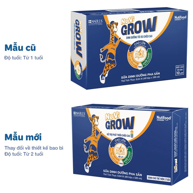 Lốc 4 hộp sữa pha sẵn Nutifood NuVi Grow 180 ml (từ 2 tuổi) 8