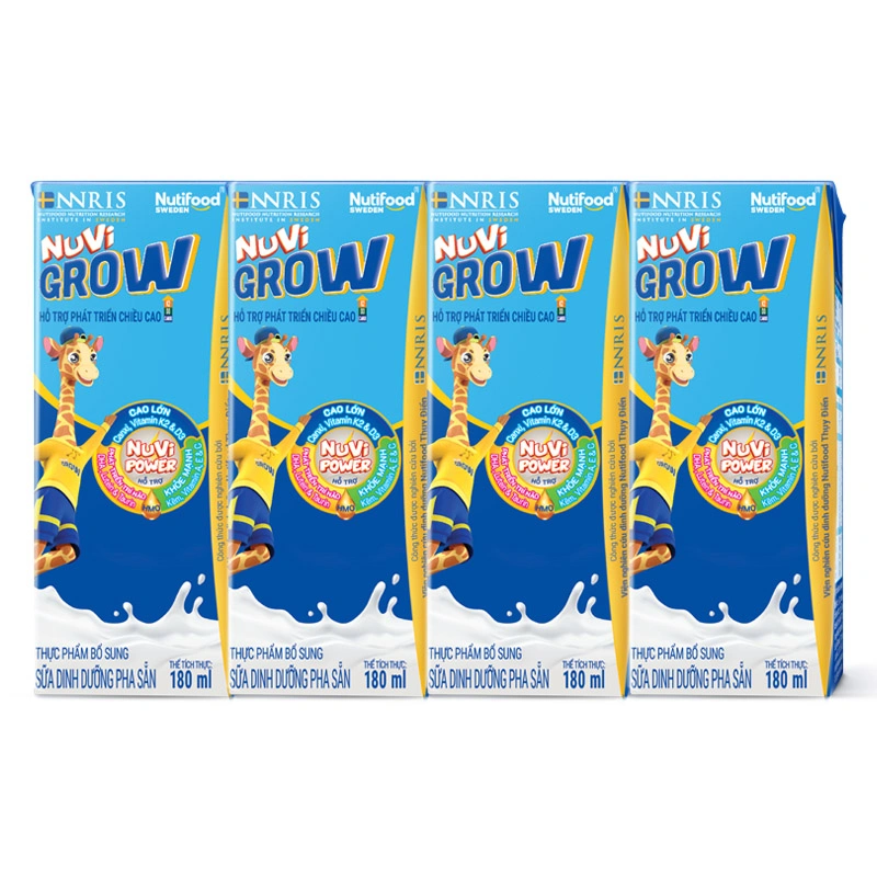 Lốc 4 hộp sữa pha sẵn Nutifood NuVi Grow 180 ml (từ 2 tuổi) 11