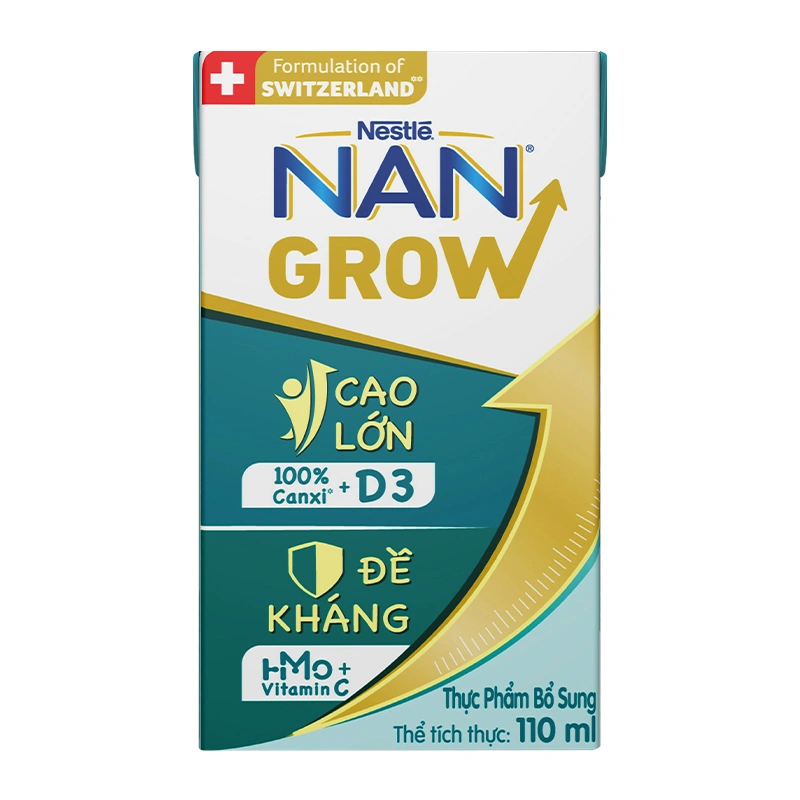 Lốc 4 hộp sữa pha sẵn Nestlé NAN Grow 110 ml (từ 1 tuổi) 12