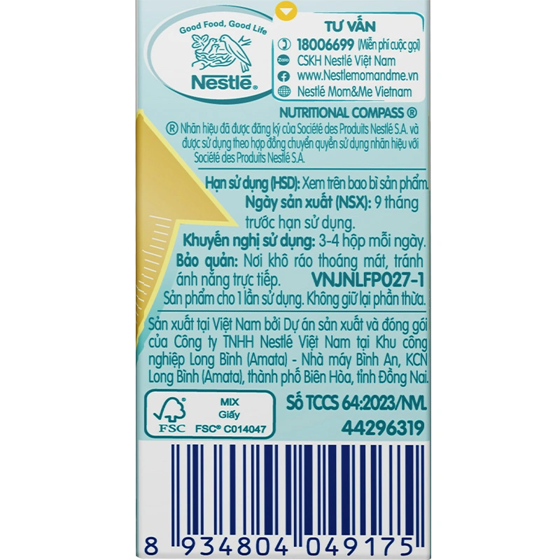 Lốc 4 hộp sữa pha sẵn Nestlé NAN Grow 110 ml (từ 1 tuổi) 17