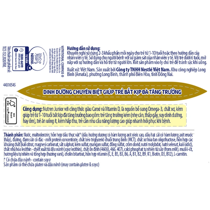 Thùng 24 hộp sữa pha sẵn Nutren Junior hương vani 200 ml (1 - 10 tuổi) 5