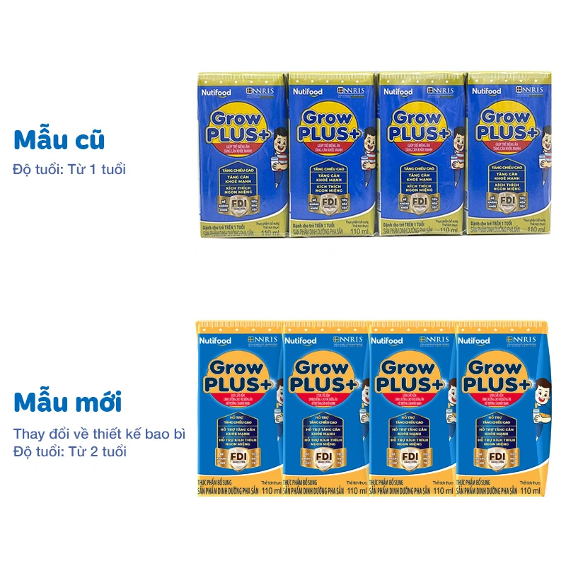 Thùng 48 hộp sữa pha sẵn Nutifood GrowPLUS+ xanh hương vani 110 ml cho trẻ biếng ăn (từ 2 tuổi) 11