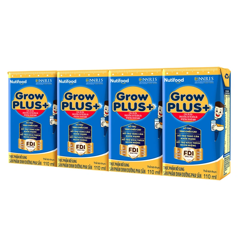 Thùng 48 hộp sữa pha sẵn Nutifood GrowPLUS+ xanh hương vani 110 ml cho trẻ biếng ăn (từ 2 tuổi) 5