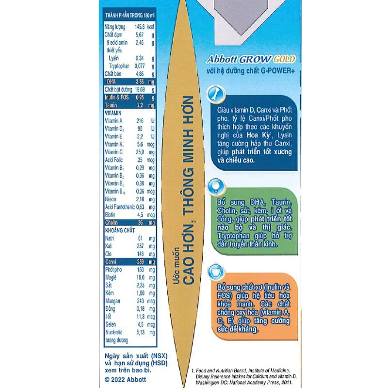 Thùng 48 hộp sữa pha sẵn Abbott Grow Gold hương vani 180 ml (từ 1 tuổi) 6