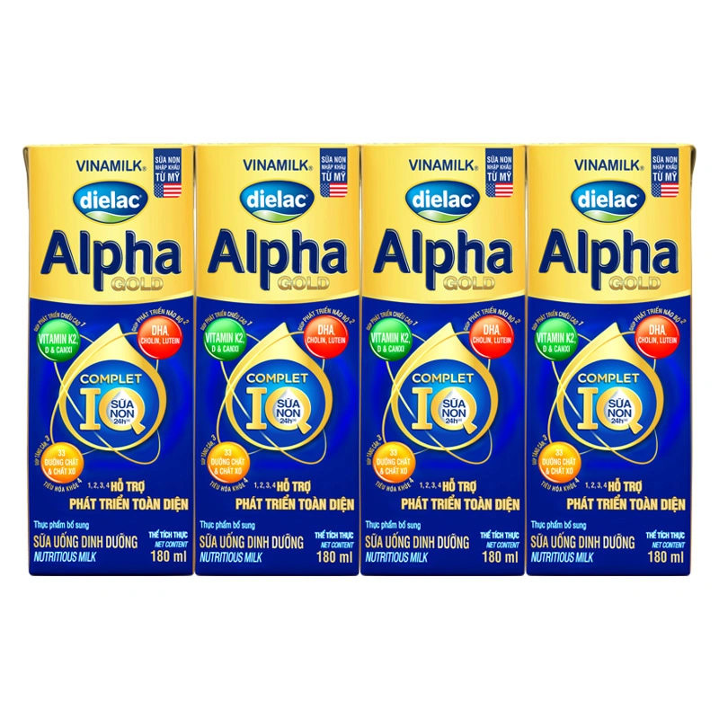 Lốc 4 hộp sữa non pha sẵn Dielac Alpha Gold 180 ml (từ 1 tuổi) 11