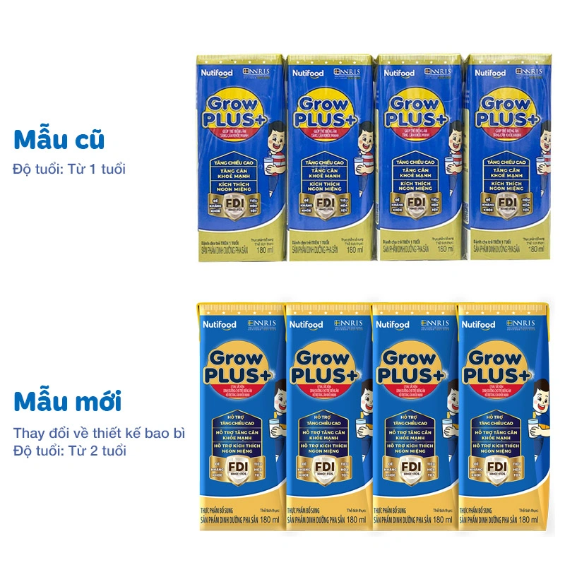 Thùng 48 hộp sữa pha sẵn Nutifood GrowPLUS+ xanh hương vani 180 ml cho trẻ biếng ăn (từ 2 tuổi) 3
