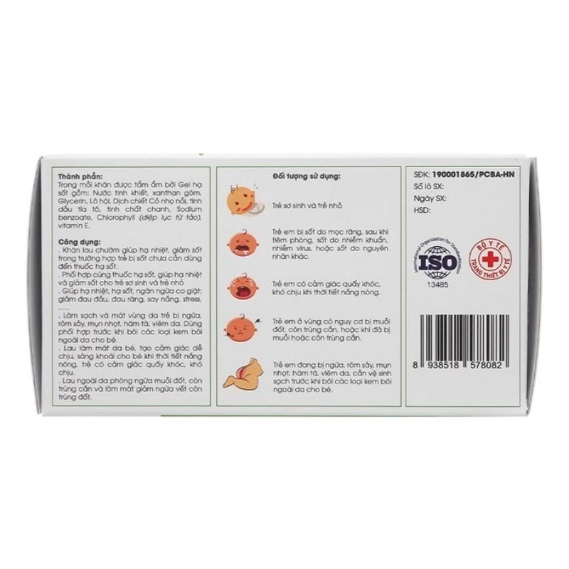 Khăn hạ sốt Dr.Papie cho bé từ 0 tháng (hộp 5 cái) 4