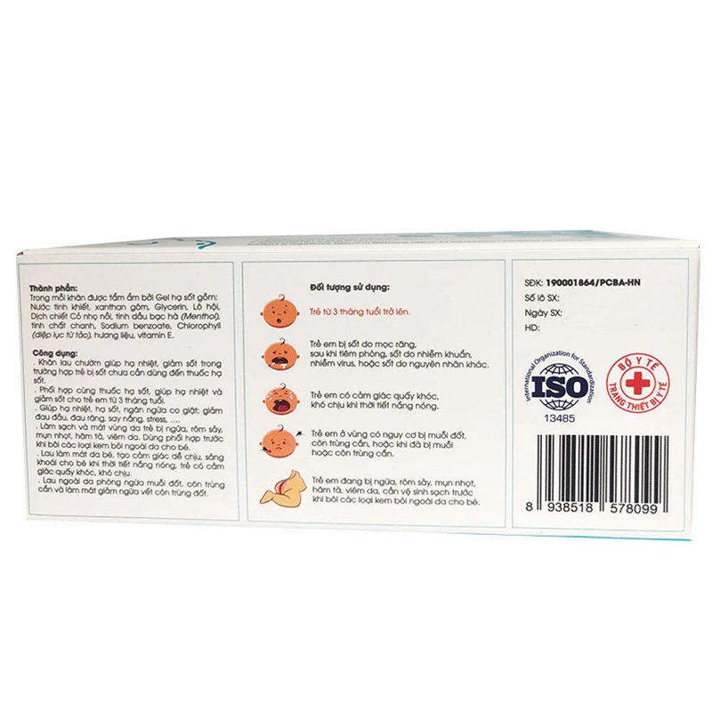 Khăn hạ sốt Dr.Papie cho bé từ 0 tháng (hộp 5 cái) 8