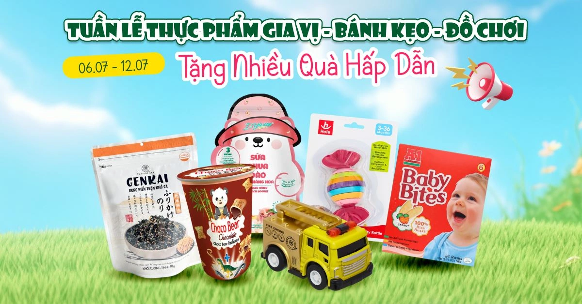 TUẦN LỄ THỰC PHẨM GIA VỊ - BÁNH KẸO - ĐỒ CHƠI TẶNG NHIỀU QUÀ HẤP DẪN 06/07 - 12/07