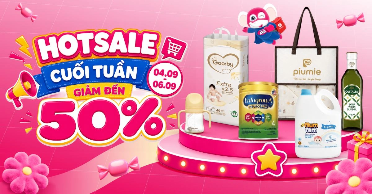 KHUYẾN MÃI CUỐI TUẦN TẠI AVAKIDS SALE ĐẾN 50% từ 04.09 - 06.09