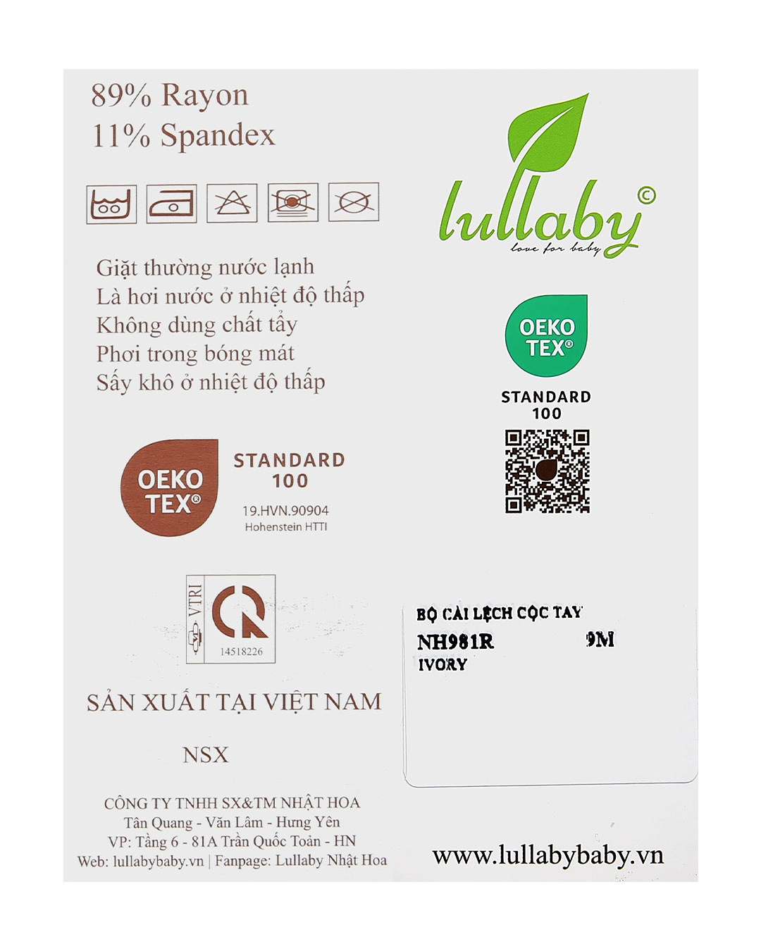 Bộ tay ngắn cài lệch Lullaby NH981R màu be 13