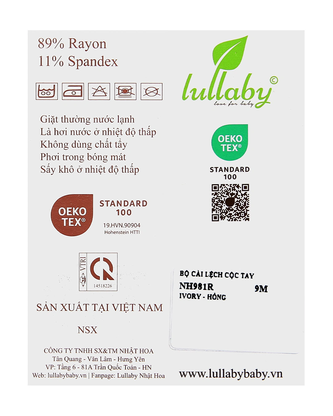 Bộ tay ngắn cài lệch Lullaby NH981R màu be 27