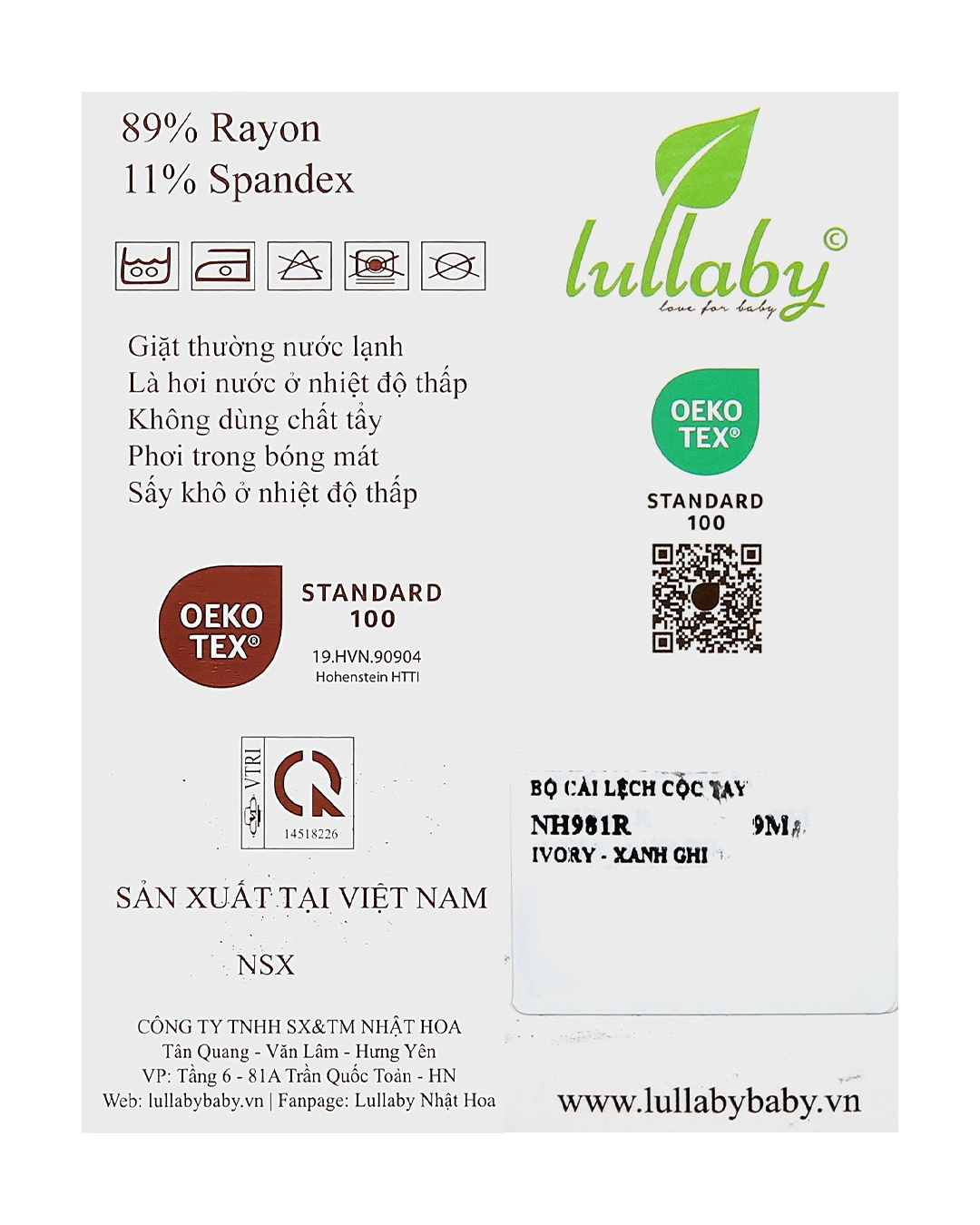 Bộ tay ngắn cài lệch Lullaby NH981R màu be 41