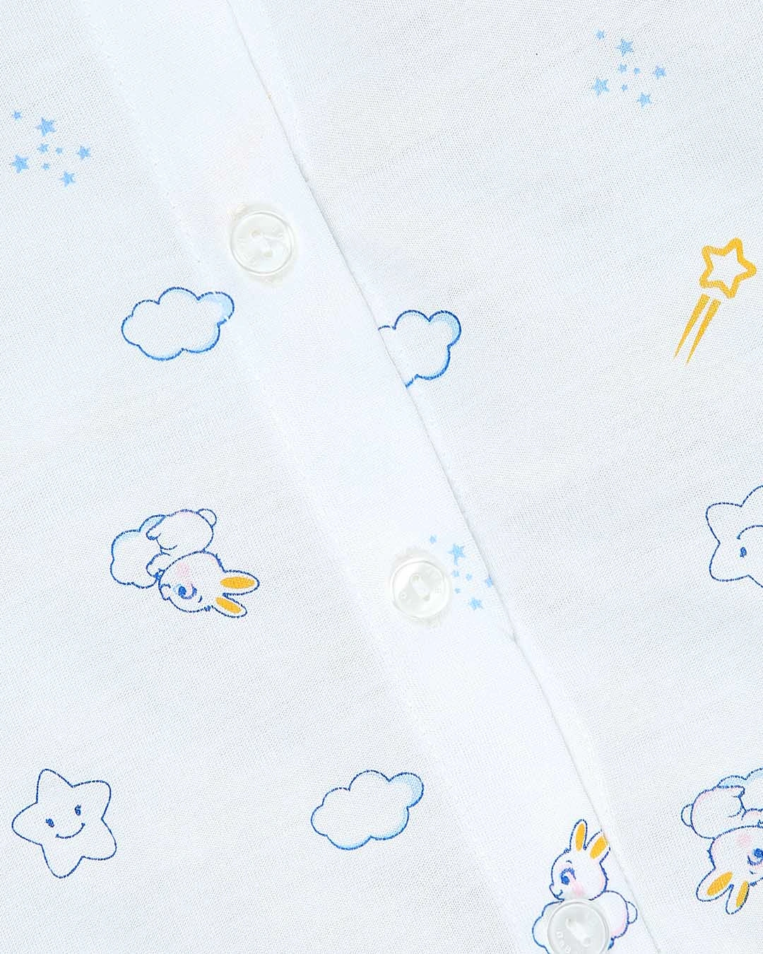 Bộ tay dài in hình thỏ IQ Baby màu trắng 6