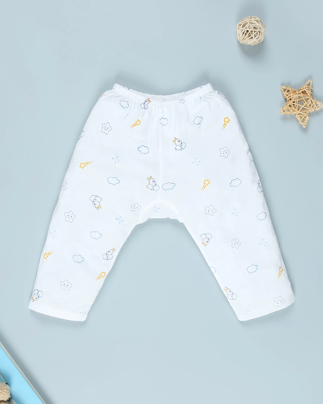 Bộ tay dài in hình thỏ IQ Baby màu trắng 7