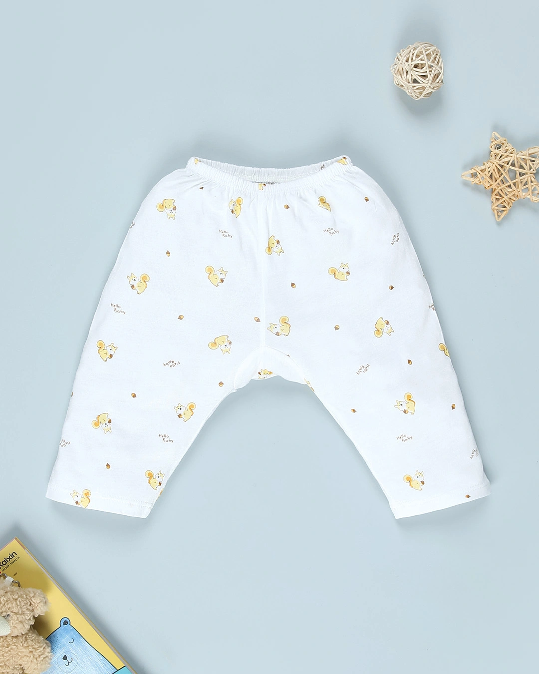 Bộ tay dài in hình sóc IQ Baby màu trắng 7